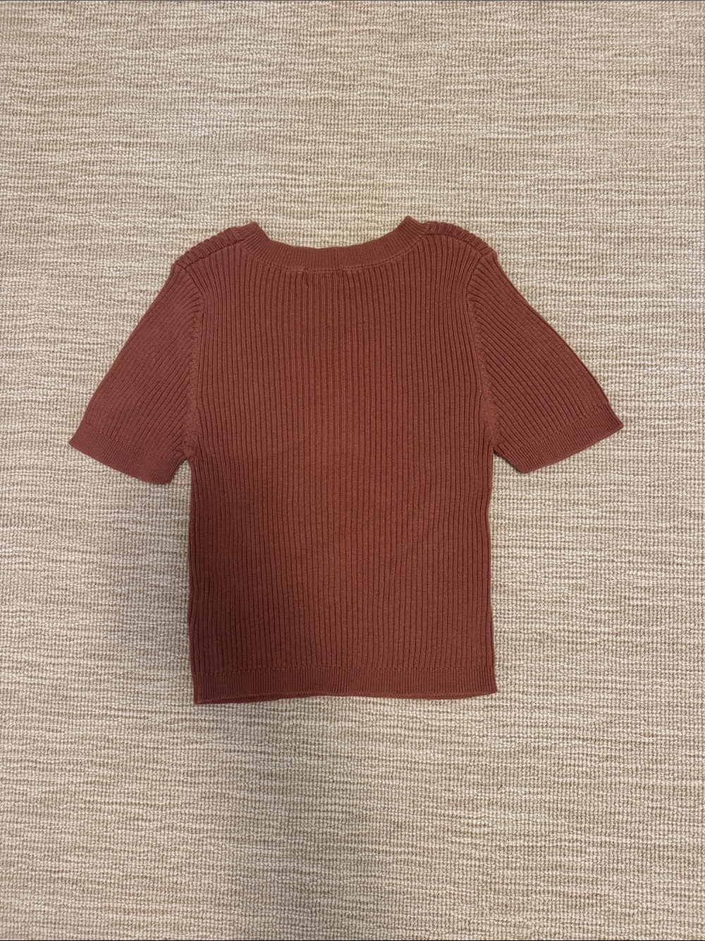 Altar'd State Rust Ribbed Short Sleeve Tee - Picture 3 of 3